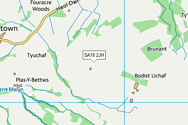 SA18 2JH map - OS VectorMap District (Ordnance Survey) SA18 2JH map - OS VectorMap District (Ordnance Survey)