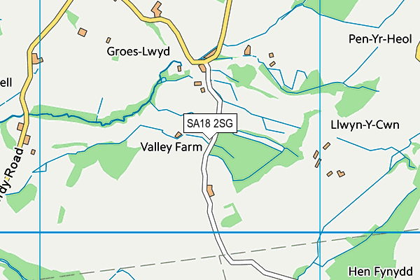 SA18 2SG map - OS VectorMap District (Ordnance Survey) SA18 2SG map - OS VectorMap District (Ordnance Survey)