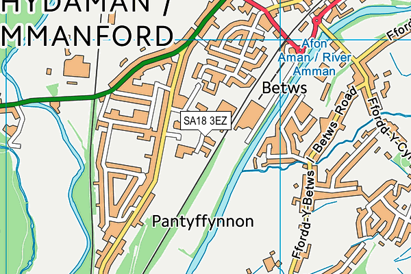 SA18 3EZ map - OS VectorMap District (Ordnance Survey) SA18 3EZ map - OS VectorMap District (Ordnance Survey)