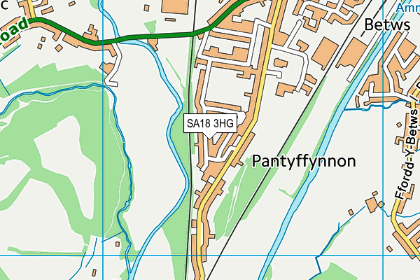 SA18 3HG map - OS VectorMap District (Ordnance Survey) SA18 3HG map - OS VectorMap District (Ordnance Survey)
