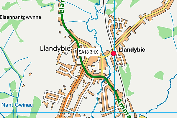 SA18 3HX map - OS VectorMap District (Ordnance Survey) SA18 3HX map - OS VectorMap District (Ordnance Survey)