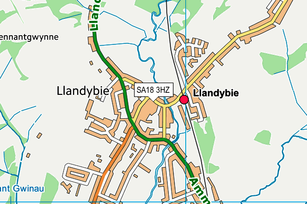 SA18 3HZ map - OS VectorMap District (Ordnance Survey)