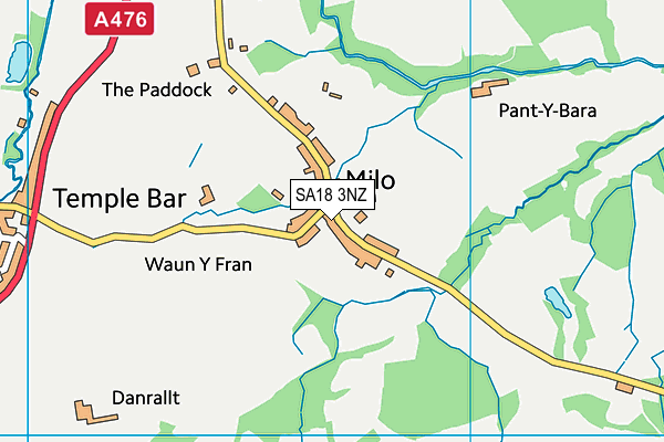 SA18 3NZ map - OS VectorMap District (Ordnance Survey) SA18 3NZ map - OS VectorMap District (Ordnance Survey)