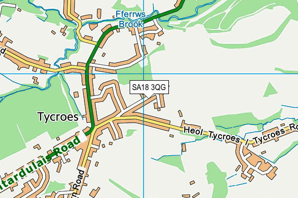 SA18 3QG map - OS VectorMap District (Ordnance Survey) SA18 3QG map - OS VectorMap District (Ordnance Survey)