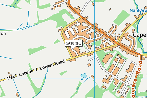 SA18 3RJ map - OS VectorMap District (Ordnance Survey) SA18 3RJ map - OS VectorMap District (Ordnance Survey)
