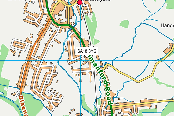 SA18 3YG map - OS VectorMap District (Ordnance Survey) SA18 3YG map - OS VectorMap District (Ordnance Survey)