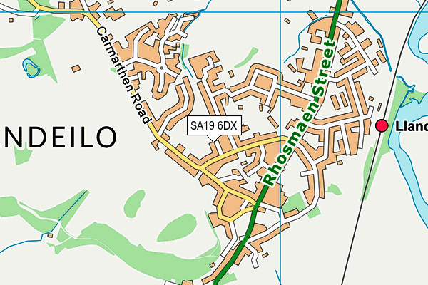 SA19 6DX map - OS VectorMap District (Ordnance Survey) SA19 6DX map - OS VectorMap District (Ordnance Survey)