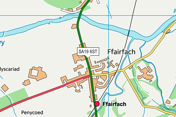 SA19 6ST map - OS VectorMap District (Ordnance Survey)