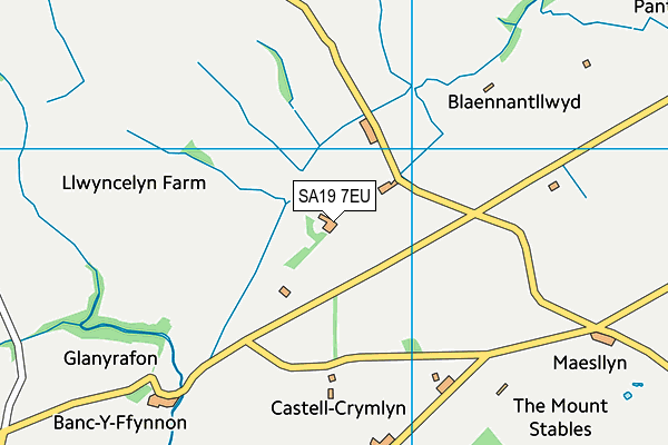 SA19 7EU map - OS VectorMap District (Ordnance Survey) SA19 7EU map - OS VectorMap District (Ordnance Survey)