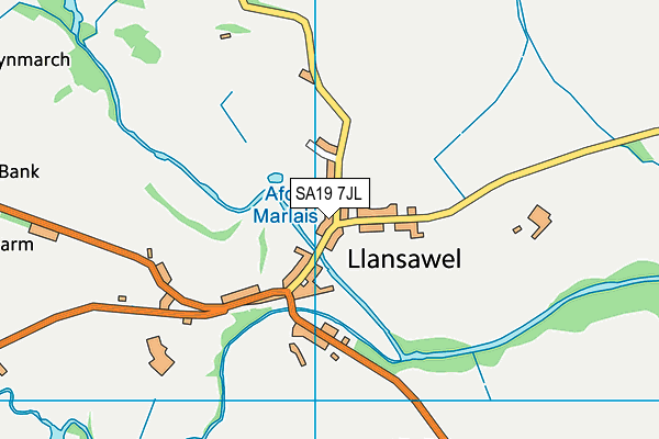 SA19 7JL map - OS VectorMap District (Ordnance Survey) SA19 7JL map - OS VectorMap District (Ordnance Survey)