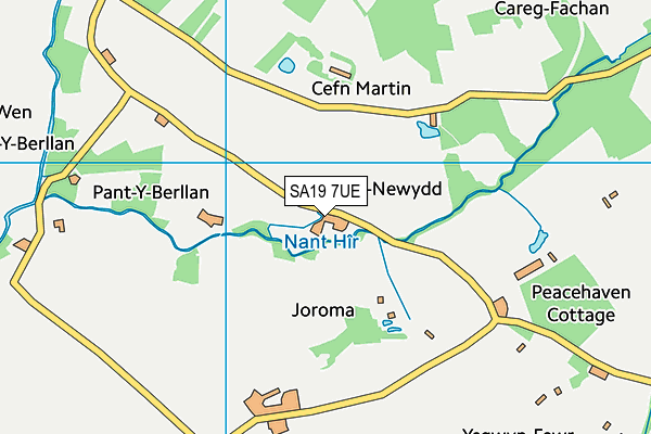 SA19 7UE map - OS VectorMap District (Ordnance Survey) SA19 7UE map - OS VectorMap District (Ordnance Survey)