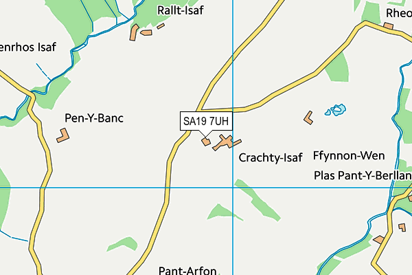 SA19 7UH map - OS VectorMap District (Ordnance Survey) SA19 7UH map - OS VectorMap District (Ordnance Survey)
