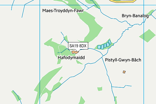 SA19 8DX map - OS VectorMap District (Ordnance Survey) SA19 8DX map - OS VectorMap District (Ordnance Survey)