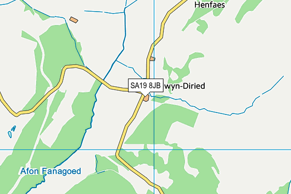 SA19 8JB map - OS VectorMap District (Ordnance Survey) SA19 8JB map - OS VectorMap District (Ordnance Survey)