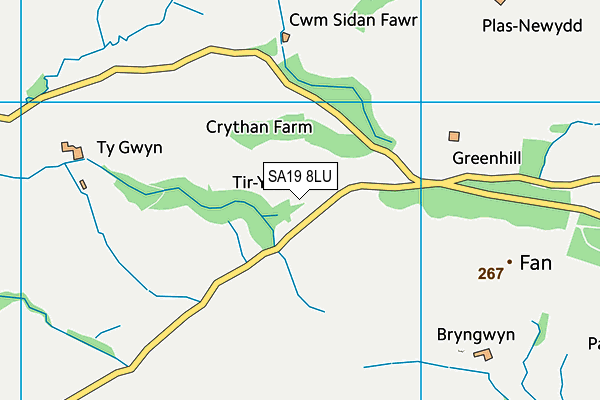 SA19 8LU map - OS VectorMap District (Ordnance Survey) SA19 8LU map - OS VectorMap District (Ordnance Survey)