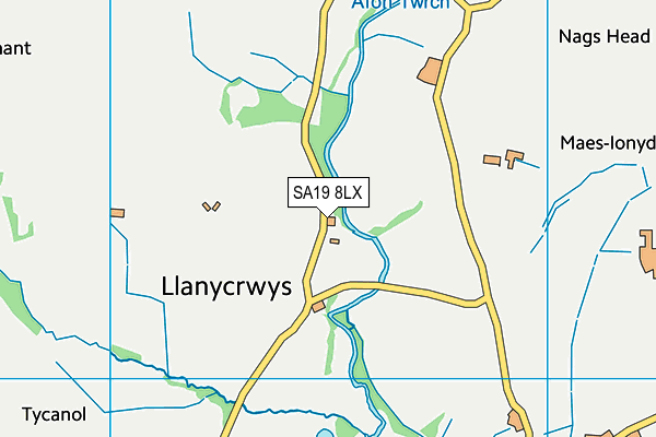 SA19 8LX map - OS VectorMap District (Ordnance Survey) SA19 8LX map - OS VectorMap District (Ordnance Survey)