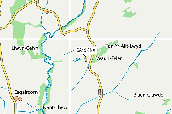 SA19 8NX map - OS VectorMap District (Ordnance Survey) SA19 8NX map - OS VectorMap District (Ordnance Survey)