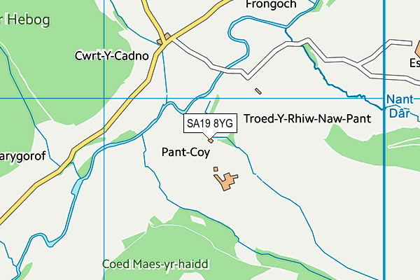 SA19 8YG map - OS VectorMap District (Ordnance Survey) SA19 8YG map - OS VectorMap District (Ordnance Survey)
