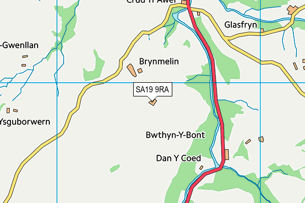 SA19 9RA map - OS VectorMap District (Ordnance Survey) SA19 9RA map - OS VectorMap District (Ordnance Survey)