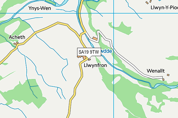 SA19 9TW map - OS VectorMap District (Ordnance Survey) SA19 9TW map - OS VectorMap District (Ordnance Survey)