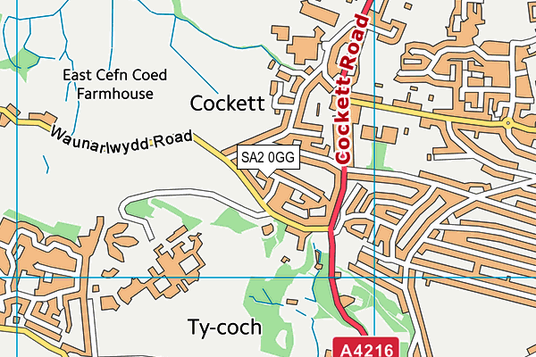 SA2 0GG map - OS VectorMap District (Ordnance Survey) SA2 0GG map - OS VectorMap District (Ordnance Survey)