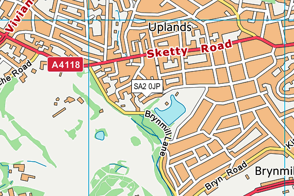 SA2 0JP map - OS VectorMap District (Ordnance Survey) SA2 0JP map - OS VectorMap District (Ordnance Survey)