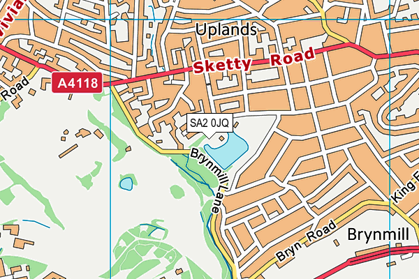 SA2 0JQ map - OS VectorMap District (Ordnance Survey) SA2 0JQ map - OS VectorMap District (Ordnance Survey)