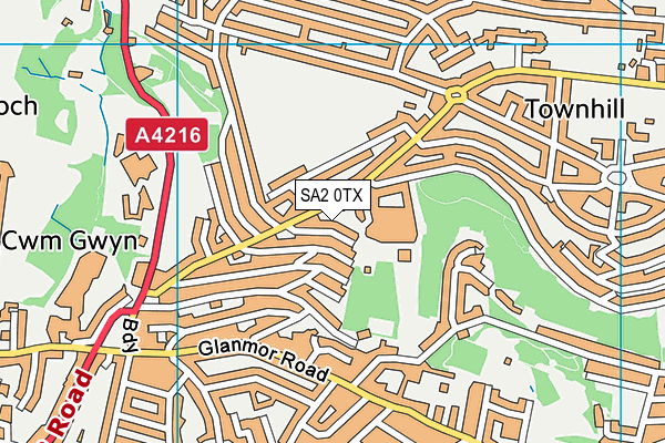 SA2 0TX map - OS VectorMap District (Ordnance Survey) SA2 0TX map - OS VectorMap District (Ordnance Survey)