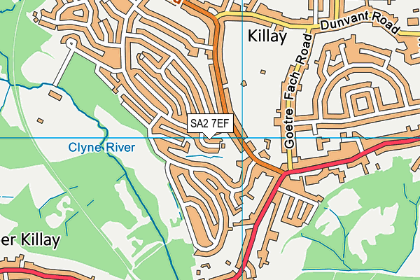 SA2 7EF map - OS VectorMap District (Ordnance Survey) SA2 7EF map - OS VectorMap District (Ordnance Survey)