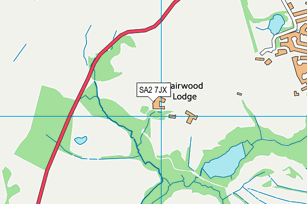 SA2 7JX map - OS VectorMap District (Ordnance Survey) SA2 7JX map - OS VectorMap District (Ordnance Survey)