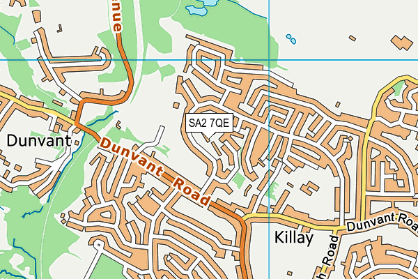SA2 7QE map - OS VectorMap District (Ordnance Survey) SA2 7QE map - OS VectorMap District (Ordnance Survey)