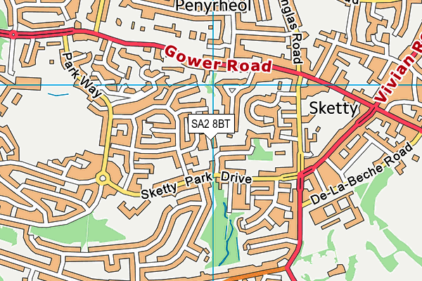 SA2 8BT map - OS VectorMap District (Ordnance Survey) SA2 8BT map - OS VectorMap District (Ordnance Survey)