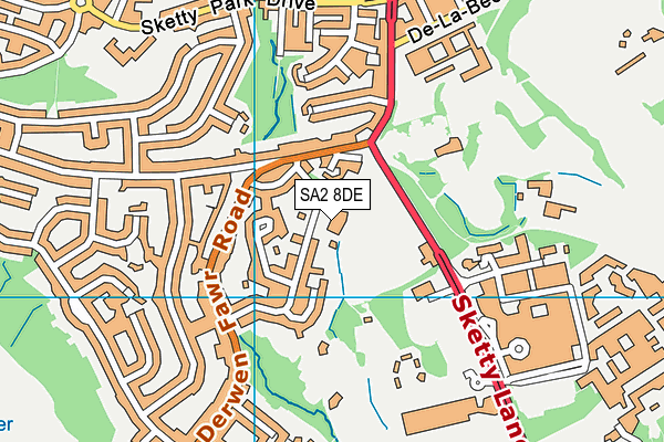 SA2 8DE map - OS VectorMap District (Ordnance Survey) SA2 8DE map - OS VectorMap District (Ordnance Survey)