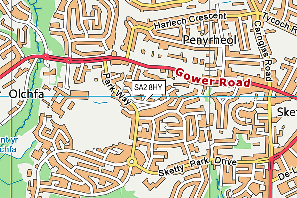 SA2 8HY map - OS VectorMap District (Ordnance Survey) SA2 8HY map - OS VectorMap District (Ordnance Survey)