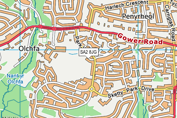 SA2 8JG map - OS VectorMap District (Ordnance Survey)