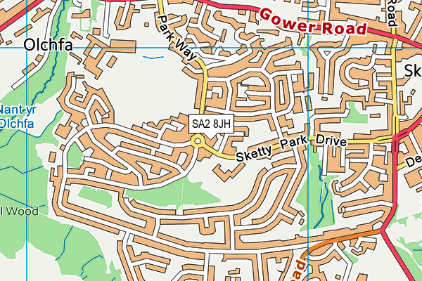SA2 8JH map - OS VectorMap District (Ordnance Survey) SA2 8JH map - OS VectorMap District (Ordnance Survey)
