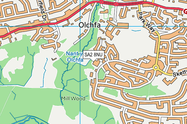 SA2 8NU map - OS VectorMap District (Ordnance Survey) SA2 8NU map - OS VectorMap District (Ordnance Survey)