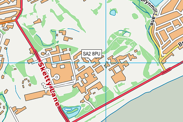 SA2 8PU map - OS VectorMap District (Ordnance Survey) SA2 8PU map - OS VectorMap District (Ordnance Survey)