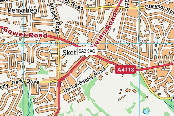 SA2 9AQ map - OS VectorMap District (Ordnance Survey)