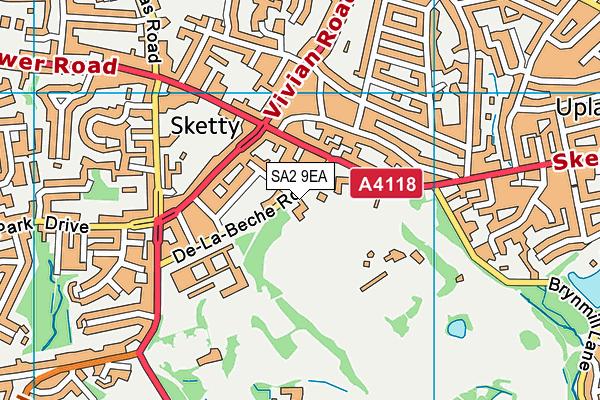 SA2 9EA map - OS VectorMap District (Ordnance Survey) SA2 9EA map - OS VectorMap District (Ordnance Survey)
