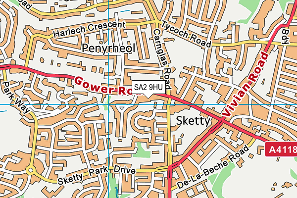 SA2 9HU map - OS VectorMap District (Ordnance Survey) SA2 9HU map - OS VectorMap District (Ordnance Survey)