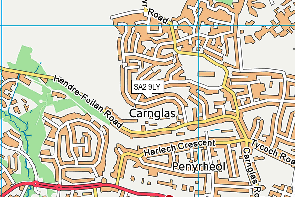 SA2 9LY map - OS VectorMap District (Ordnance Survey) SA2 9LY map - OS VectorMap District (Ordnance Survey)