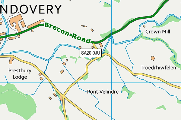 SA20 0JU map - OS VectorMap District (Ordnance Survey) SA20 0JU map - OS VectorMap District (Ordnance Survey)