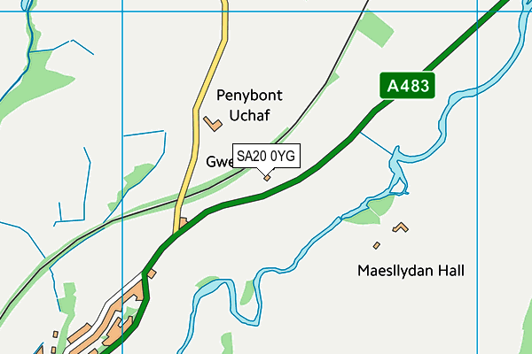 SA20 0YG map - OS VectorMap District (Ordnance Survey) SA20 0YG map - OS VectorMap District (Ordnance Survey)