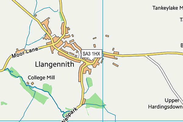 SA3 1HX map - OS VectorMap District (Ordnance Survey) SA3 1HX map - OS VectorMap District (Ordnance Survey)