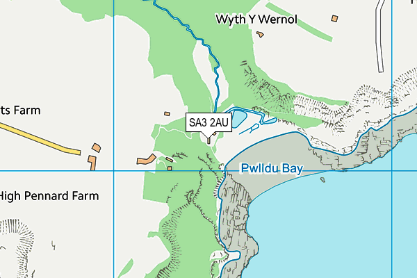 SA3 2AU map - OS VectorMap District (Ordnance Survey) SA3 2AU map - OS VectorMap District (Ordnance Survey)