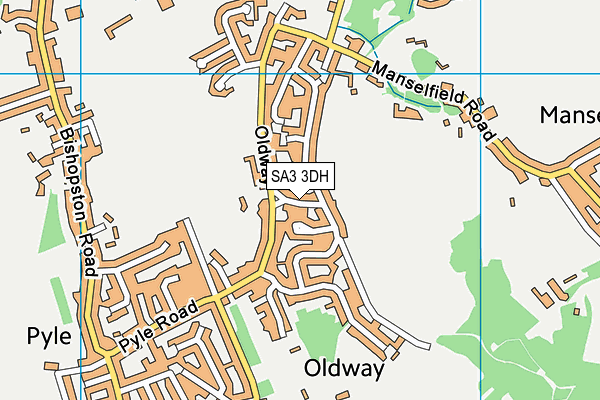 SA3 3DH map - OS VectorMap District (Ordnance Survey) SA3 3DH map - OS VectorMap District (Ordnance Survey)