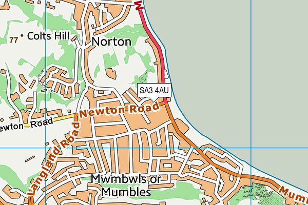 SA3 4AU map - OS VectorMap District (Ordnance Survey) SA3 4AU map - OS VectorMap District (Ordnance Survey)