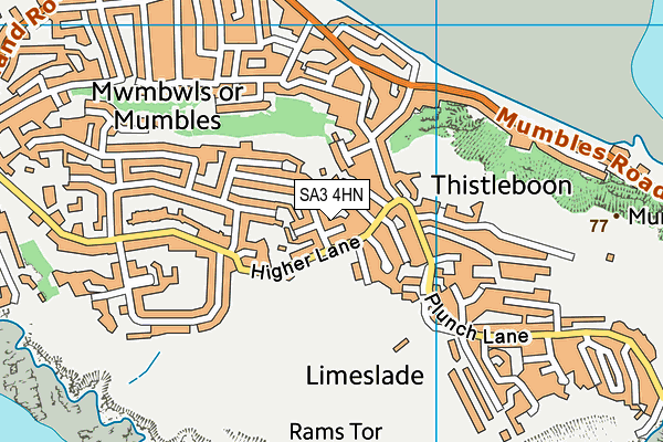 SA3 4HN map - OS VectorMap District (Ordnance Survey) SA3 4HN map - OS VectorMap District (Ordnance Survey)