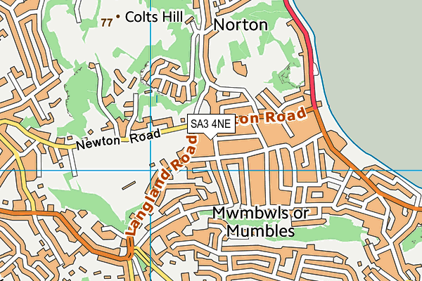 SA3 4NE map - OS VectorMap District (Ordnance Survey) SA3 4NE map - OS VectorMap District (Ordnance Survey)